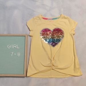 Isaac Mizrahi Heart Sequin Girl Top 7/8